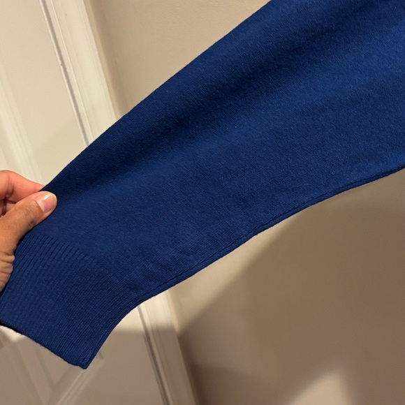 Chico's Royal Blue Cowl Neck Sweater with Button Accents - Picture 5 of 8